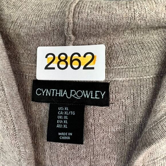 Cynthia Rowley Cardigan Sweater Jacket XL Hip Length Zip Front Hood Aztec - Picture 9 of 9